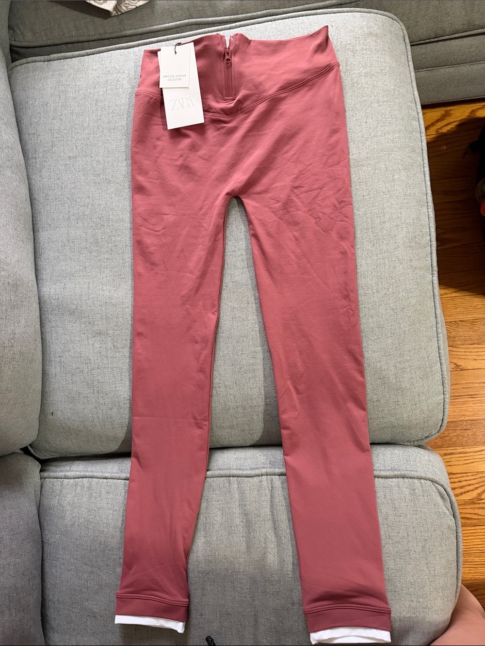 ZARA Rose Pink High-Waist Stretch Leggings